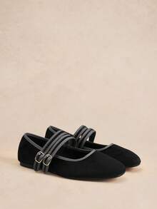 Rosivie Women's Casual Buckle Design Flat Loafers, Versatile For Daily Wear - Black. - View 5