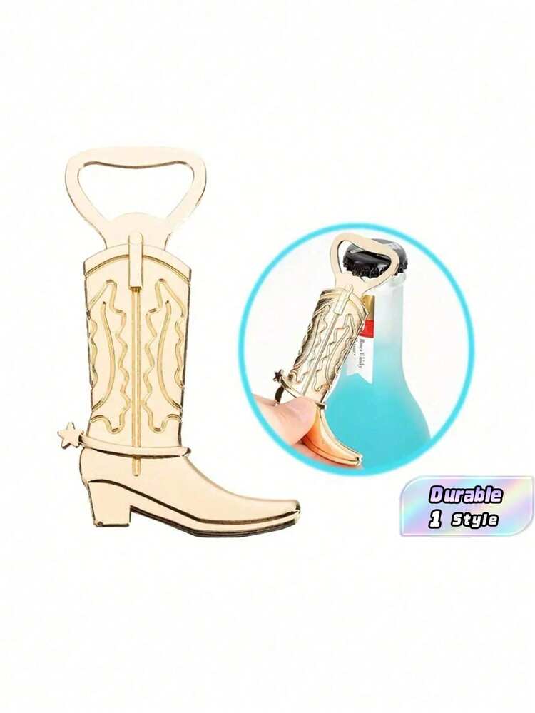 5 chiếc dụng cụ mở nắp chai hình chiếc ủng bằng kim loại mạ vàng, dụng cụ pha chế sáng tạo cho lễ hội, đám cưới, tiệc tùng, mở bia, mở lon, trang trí nhà bếp. - vàng - Xem 1