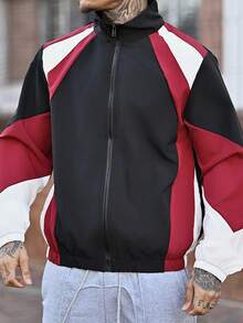 Devon Thys 男士 Rave 拼色夹克（不含 T 恤），外出长袖拼色轻便户外风衣，适合送给朋友、丈夫、男朋友的礼物，秋季 - 彩色 - 查看 3