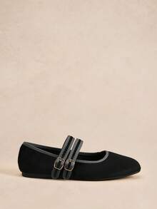 Rosivie Women's Casual Buckle Design Flat Loafers, Versatile For Daily Wear - Black. - View 4
