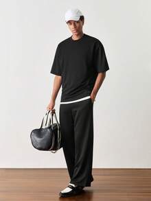 SWAVVY Men T-Shirt Co-Ords - Black - View 4