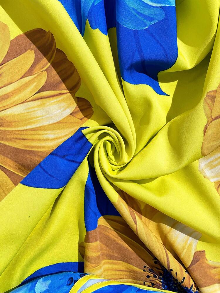 Plus Size Summer Floral Print Round Neck Short Sleeve Dress Summer Summer Outfit For Women Festival Outfits For Women Beach Outfits For Women Vacation Outfits Women Holiday Outfits  For Women