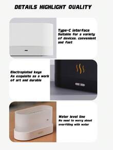 7 Colors Flame Air Aroma Diffuser Humidifier Without Essential Oil Aromatherapy Machine USB Powered Desktop Fire Mist Humidifier For Bedroom Living Room Decorative Aroma Ambient Light For Friend Birthday Holiday Gift - multicolor - View 11