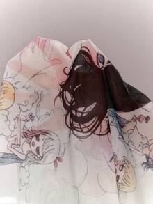 ROMWE Anime Women's Y2K 90s Inspired Streetwear Aesthetic Cute Doll Sheer Tank Top Going Out Night Out Beige Summer - White - View 8