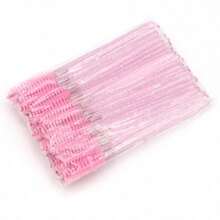 50PCS Crystal Disposable Mascara Wands, Eyelash Makeup Brushes With Gold/Blue/Pink Handles, Spiral Design For Lash Lengthening, Mascara Application, Eyebrow & Eyeshadow Grooming Beauty Tools - Multicolor - View 10