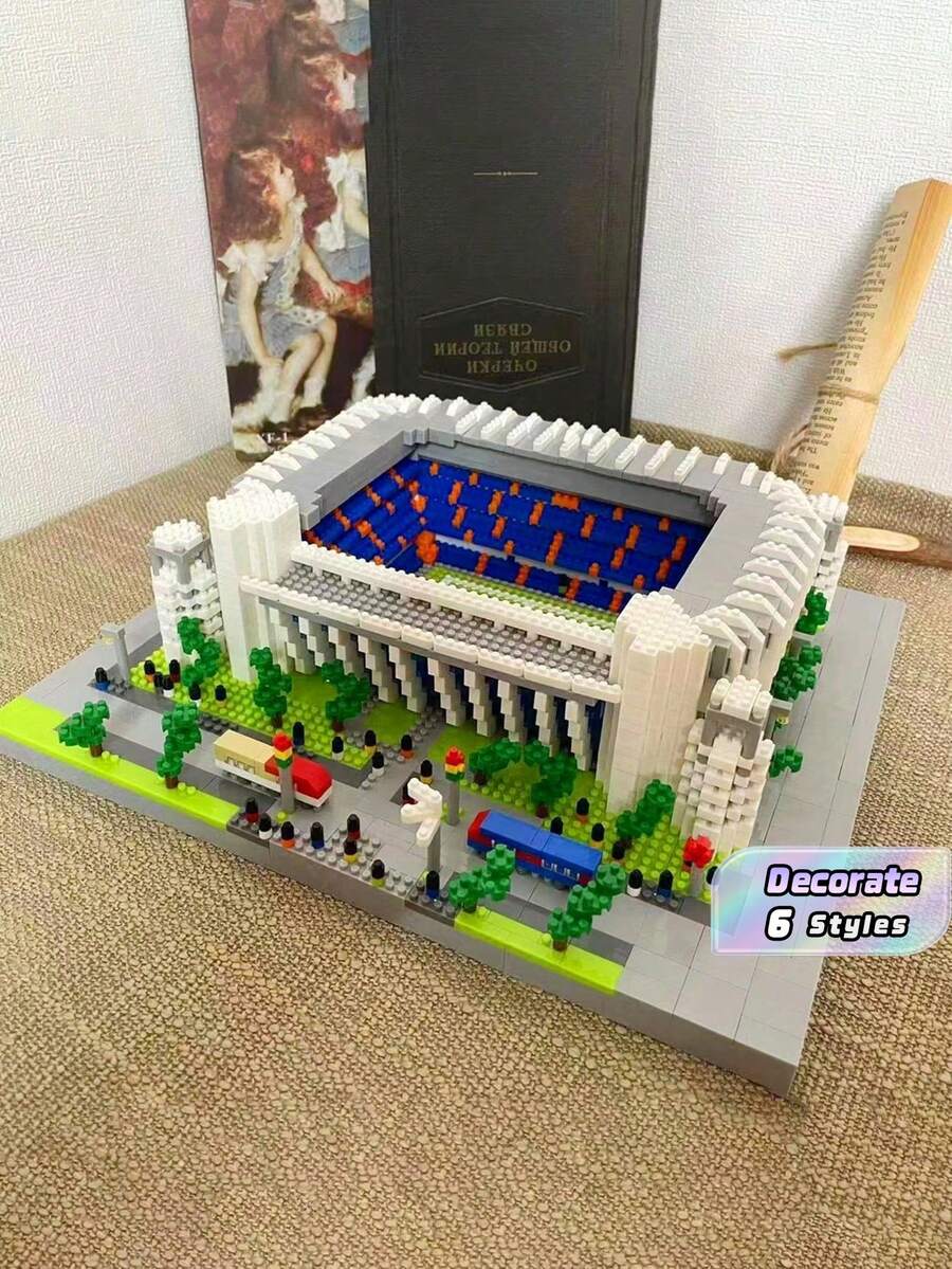 World-Renowned Stadium Football Field Building Block Set For DIY Three-Dimensional Assembly Model Art Decoration Fan Building Block Tabletop Ornament Birthday Gift One - Multicolor - View 1