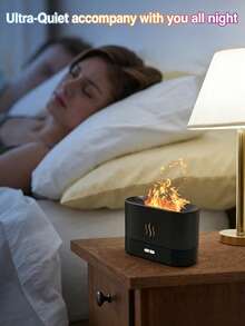 7 Colors Flame Air Aroma Diffuser Humidifier Without Essential Oil Aromatherapy Machine USB Powered Desktop Fire Mist Humidifier For Bedroom Living Room Decorative Aroma Ambient Light For Friend Birthday Holiday Gift - multicolor - View 6