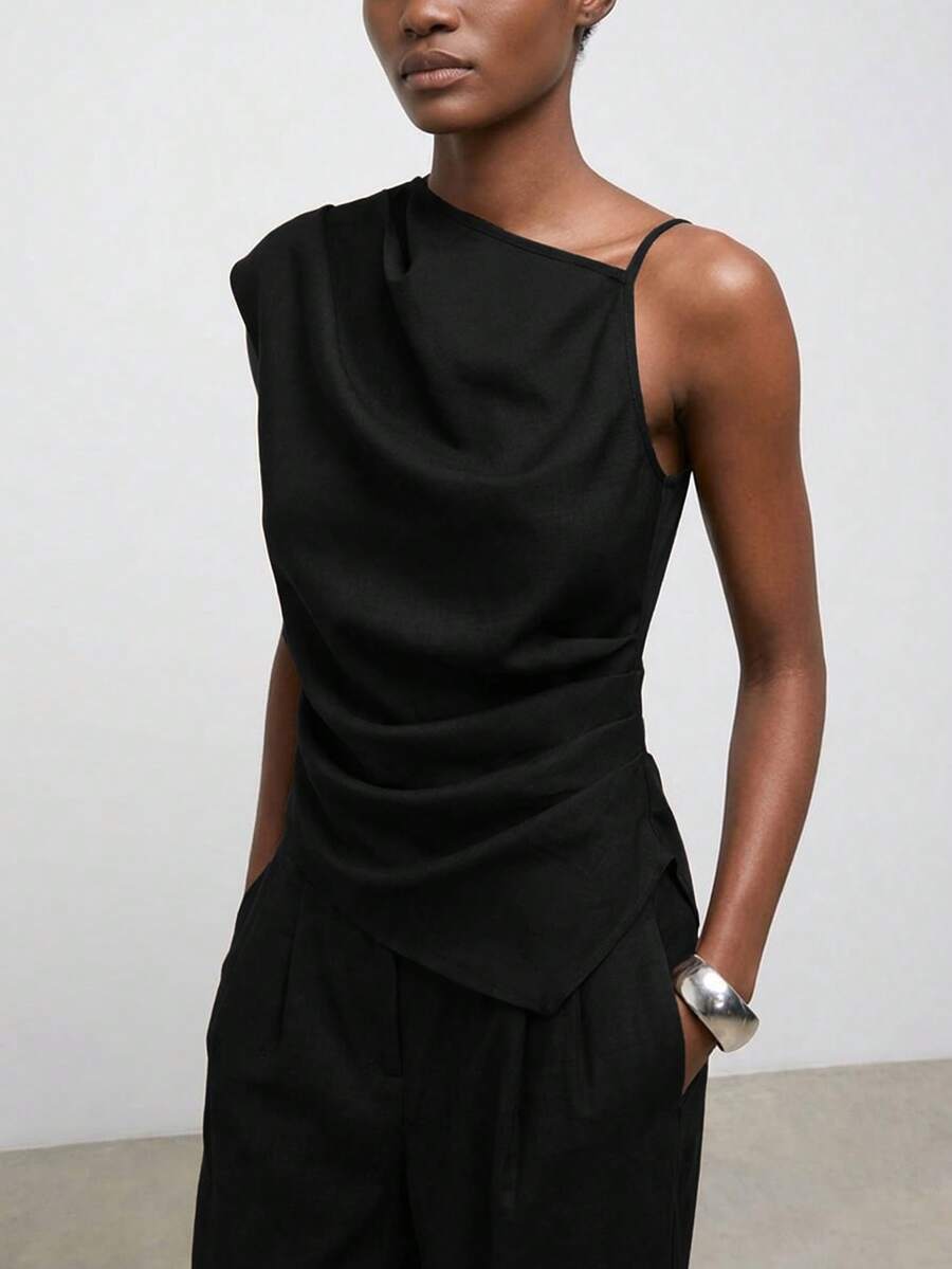 Maija Asymmetric Design Women's Set - Black - View 1
