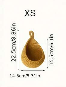 1PC Bohemian Woven Teardrop Wall Hanging Basket Storage For Kitchen Fruits Vegetables Home Decor Organizer Plant Holder Farmhouse Style - Khaki - View 19