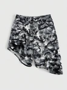Quần short denim nam có khóa cài hình máy bay - Màu xanh lam - Xem 1