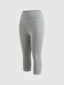 SHEIN Cheerettes Women's Solid Color Casual Outdoor Skinny Pants With Pockets - Multicolor - View 12