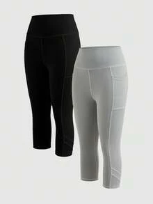 SHEIN Cheerettes Women's Solid Color Casual Outdoor Skinny Pants With Pockets - Multicolor - View 16