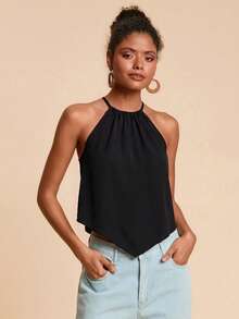 Travachic Áo tank top dệt họa tiết du lịch dành cho nữ - màu đen - Xem 3