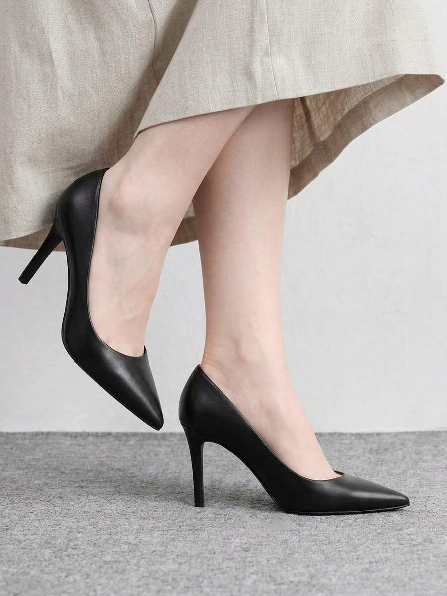 CUCCOO BIZCHIC 女士杏色尖头细高跟鞋,优雅高跟鞋,适合办公室工作和婚礼派对,舒适优雅,四季皆宜。 - 黑色. - 查看 1