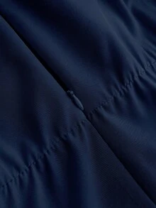 SHEIN Clasi Đầm chữ A dáng ôm eo, cổ vuông, in họa tiết trái tim, dành cho nữ cỡ lớn, thích hợp cho ngày Valentine, hẹn hò và tiệc tùng. - Màu xanh hải quân - Xem 3