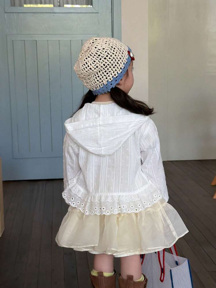 Infant/Toddler Girls' Solid Color Hooded Casual Spring/Summer Korean Style Jacket