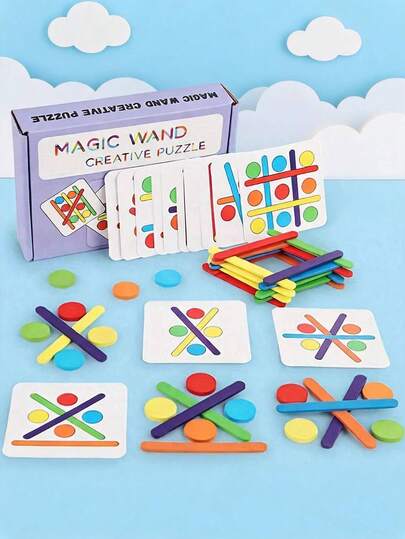 MINKOJA MINKOJA Wooden Rainbow Stacking Puzzle - Montessori Educational Toys For Toddlers 1-3 Years Old - Shape & Color Recognition Logic Game - Creative Building Blocks For Kids - Birthday & Children's Day Gift
