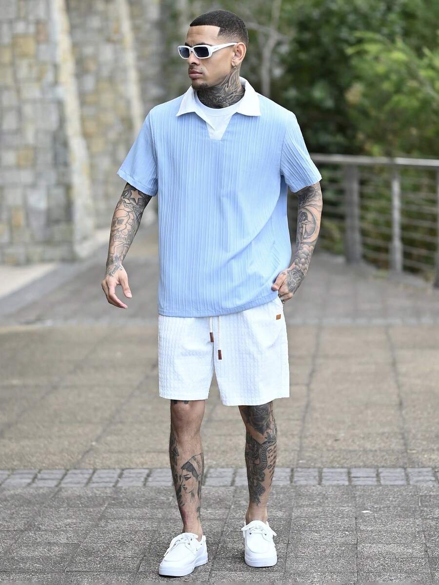 Devon Thys 男士梭织休闲常规款短袖 Polo 衫，Old Money