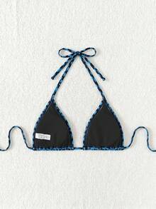 Swim Vcay Áo bikini hai dây cổ yếm họa tiết da báo dành cho nữ, thích hợp cho kỳ nghỉ hè. - Nhiều màu - Xem 6