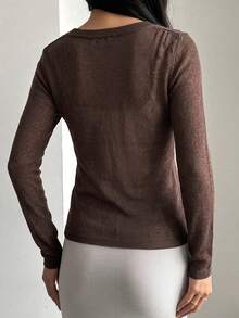 DAZY Áo khoác cardigan dệt kim nhẹ, cổ chữ V, thắt eo, họa tiết sọc cầu vồng, thích hợp cho nữ, đi nghỉ mát, mùa hè. - Màu Khaki - Xem 3