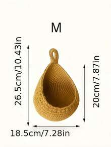 1PC Bohemian Woven Teardrop Wall Hanging Basket Storage For Kitchen Fruits Vegetables Home Decor Organizer Plant Holder Farmhouse Style - Khaki - View 23