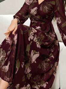 Vestido largo para mujer, casual y de moda para uso diario - Burdeos - Ver 6