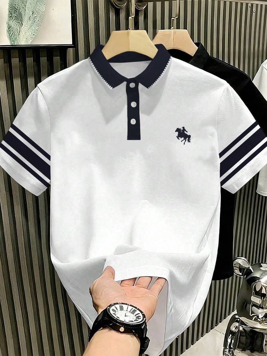 Manfinity Hypemode 男士時尚休閒經典 Polo 衫,正式款 - 彩色 - 查看 1