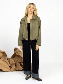 PRISCILA ESCOTO PRISCILA ESCOTO 休闲宽松短款夹克 - 軍綠色 - 查看 6