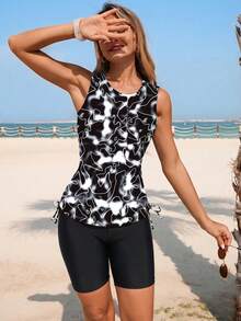 Women Plus Size Sports Dresses - 黑白 - 查看 6