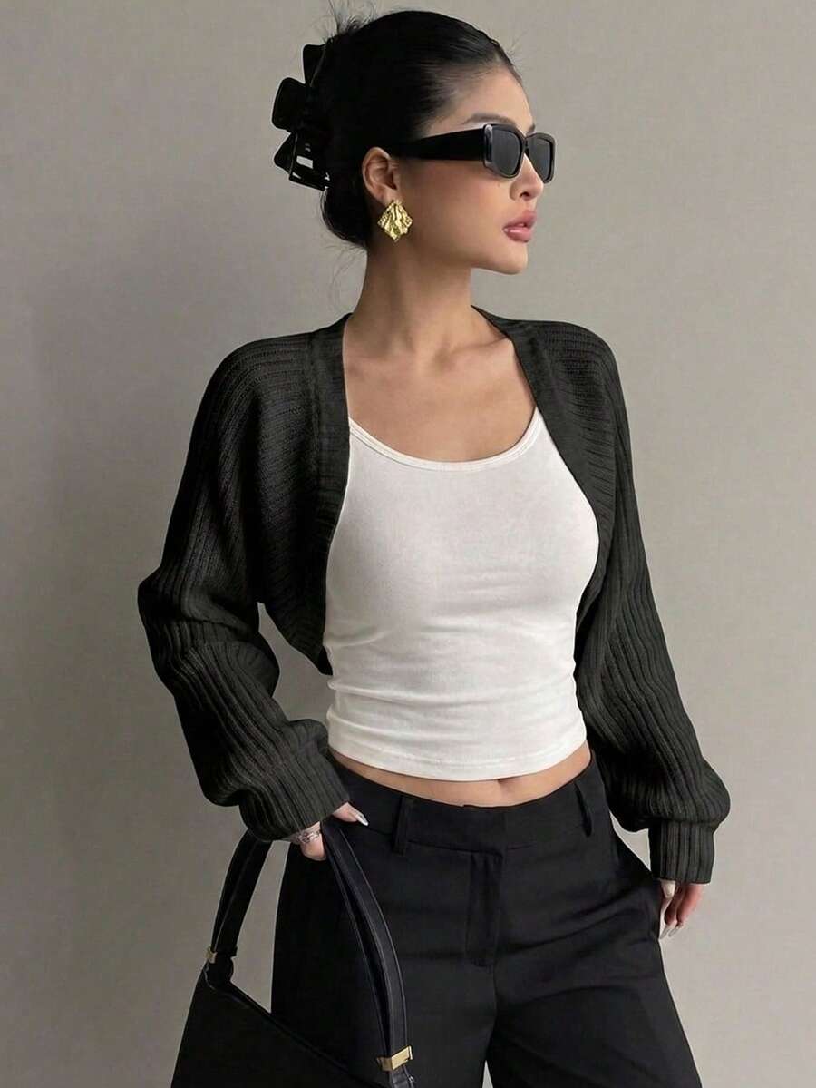 DAZY Ladies' Regular Jacket Coat Shawl,Fall Clothes - Black - View 1