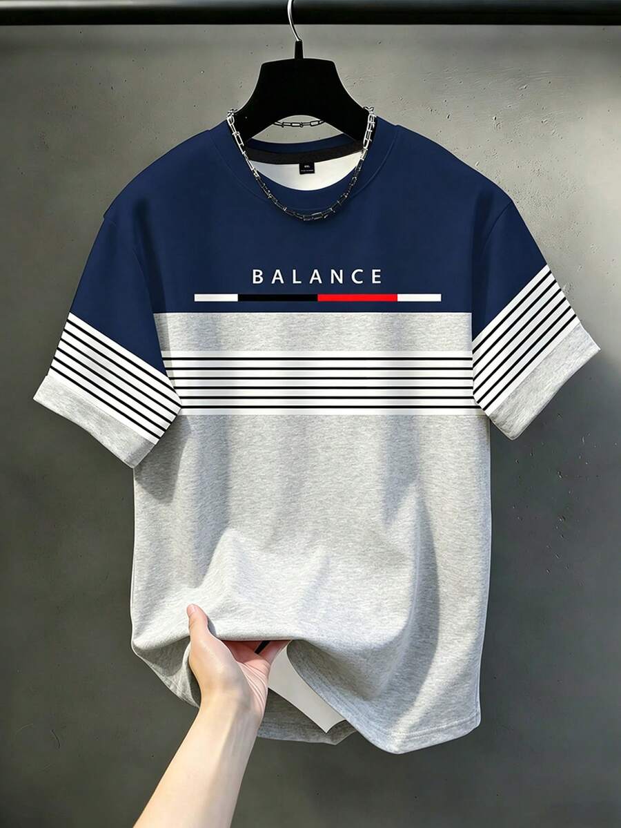 Manfinity Homme 男士时尚夏季休闲运动服,男士上衣,腹部肌肉处饰有鸭子图案印花设计 - 彩色 - 查看 1