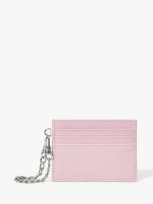 Viva Strut 1pc Pink Fashionable Street Sweet And Cool Spice Girl Y2K Rivet Decoration Multi-Purpose Multi-Card Position Metal Chain Card Bag - Pink - View 3