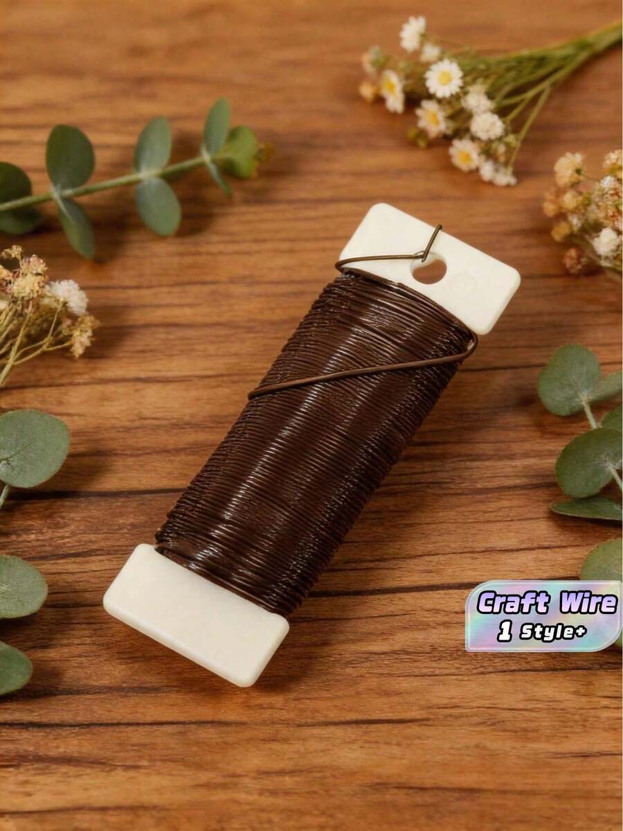 35米棕色花艺铁丝 - 柔韧的桨状铁丝,适用于圣诞花环、DIY工艺品、插花、花卉装饰、节日装饰、礼品包装、花店用品、手工花环底座、花艺设计铁丝、人造花工艺铁丝、家居装饰、季节性项目 - 多色 - 查看 1