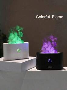 7 Colors Flame Air Aroma Diffuser Humidifier Without Essential Oil Aromatherapy Machine USB Powered Desktop Fire Mist Humidifier For Bedroom Living Room Decorative Aroma Ambient Light For Friend Birthday Holiday Gift - multicolor - View 2
