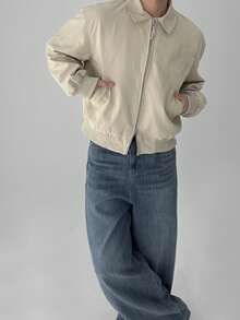 DAZY Pantalones vaqueros largos de hombre con lavado azul, textura de tela desgastada - Azul - Ver 4
