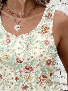 EMERY ROSE Blusa de talla grande para mujer, con estampado floral, diseño elegante, apropiada para uso diario, estilo maduro - Multicolor - Ver 3