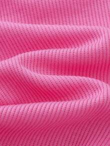 Cozy Pixies Conjunto de 2 piezas de camiseta de punto de manga corta y pantalones cortos con cuello redondo, estampado floral ditsy rosa, para uso casual y vacaciones, adecuado para uso diario y vacaciones en la playa, para niñas jóvenes - Rosa - Ver 10