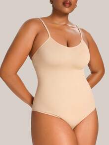 Barelissa 1pc Plus Size Seamless Waist Cincher Bodysuit For Women - Apricot - View 5