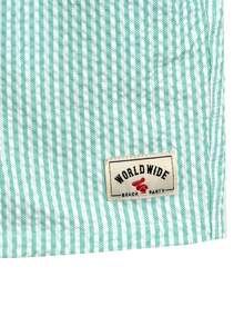 Manfinity KASUA Men's Casual Striped Print Drawstring Beach Shorts, Holiday - Mint Green - View 3