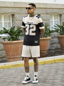 Devon Thys Quần short nam mùa hè sọc cạp chun có dây rút - Màu Khaki - Xem 3