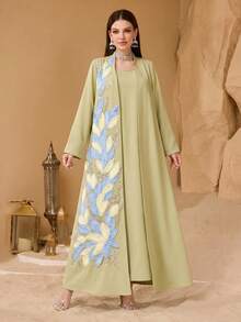 Layrah Conjunto de 2 piezas personalizado, elegante y de moda, con parches y adornos para mujer, de corte holgado - Mostaza Amarilla - Ver 6