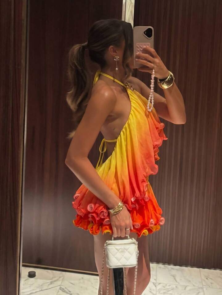 Ure Wave Women's Chic Elegant Golden Yellow Summer Vacation