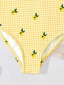 Young Girls' Casual Cartoon Pattern One-Piece Swimsuit, Suitable For Summer - Multicolor - View 4