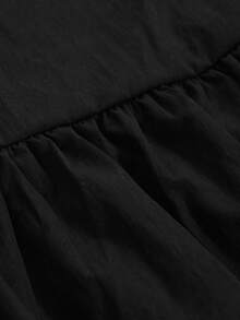 DAZY Women's Solid Color Bow Knot Ruffle Hem Camisole Tank Top, Summer - Black - View 10
