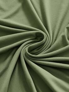 Modmama Camiseta de maternidad de unicolor, minimalista, de uso diario, con cuello redondo y manga corta - Verde militar - Ver 4