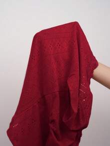 Muchica Camiseta de punto ajustada roja para mujer - Rojo - Ver 7
