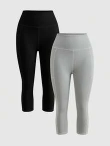 SHEIN Cheerettes Women's Solid Color Casual Outdoor Skinny Pants With Pockets - Multicolor - View 17