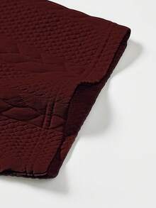 Manfinity Homme Men's Contrast Color Round Neck Short Sleeve Knit Casual T-Shirt, Holiday - Burgundy - View 3