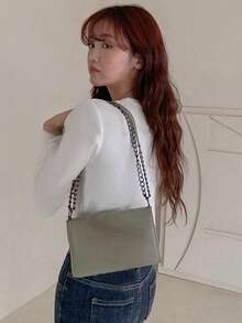 DAZY Women Solid Color Round Neck Long Sleeve Casual Loose T-Shirt For Autumn - White - View 2