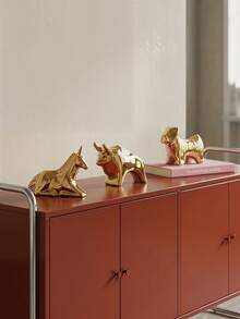 Cirelle 1 Tượng động vật bằng gốm mạ vàng, hình chó con, kỳ lân, bò, đồ trang trí bằng gốm phong cách Bắc Âu hiện đại, đồ trang trí nhỏ mạ vàng cho bàn cà phê phòng khách, lý tưởng cho lối vào, phòng khách, phòng ngủ, món quà hoàn hảo để trang trí nhà cửa. - Nhiều màu - Xem 1